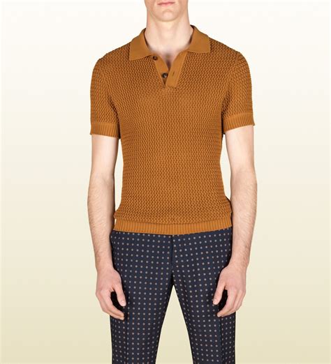 gucci yellow polo shirt|authentic Gucci polo shirts.